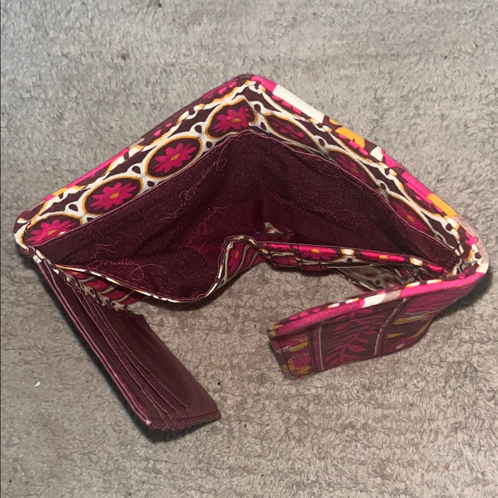 Vera Bradley Pink and Brown Tri-Fold Wallet - Picture 5 of 6